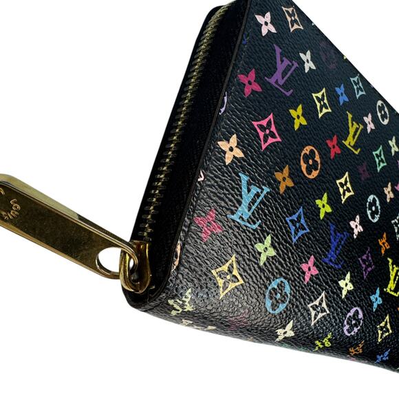 Louis Vuitton Murakami Wallet Multicolor Monogram Vintage Long Zippy Noir Purple - Picture 12 of 14